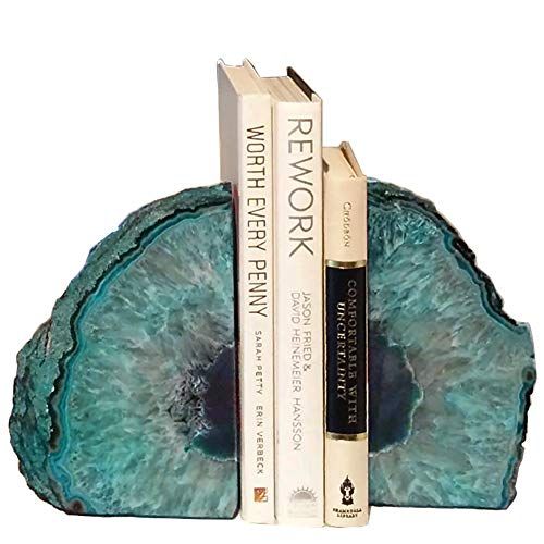 Teal Agate Bookends 