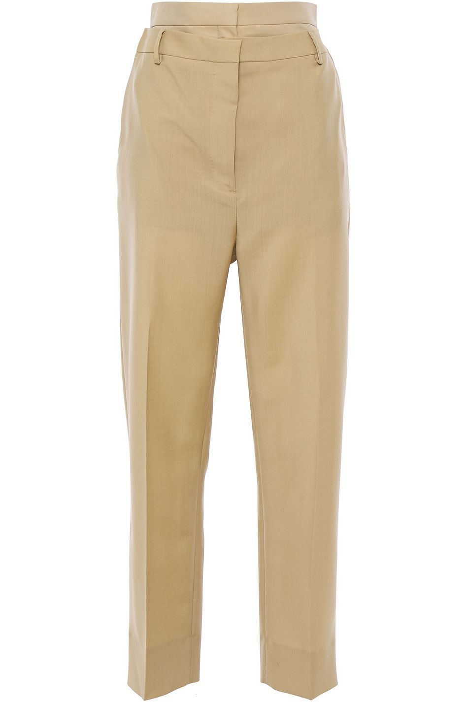 Gabardine-paneled mohair and wool-blend tapered pants