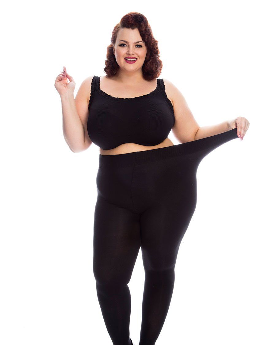 9 Places To Shop Black Plus Size Tights That Sometimes Even Go