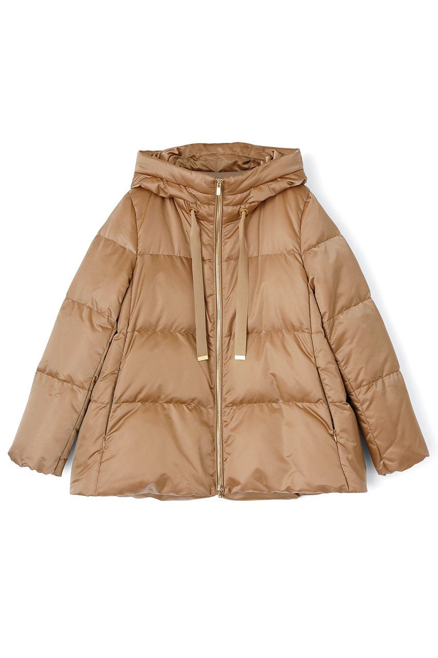 MAX MARA ベルテッド ダウンジャケット Aライン 女優襟 ブラウン 40 MAX MARA ベルテッド ダウンジャケット Aライン 女優襟 ブラウン 40