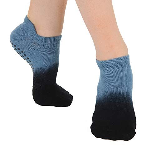 Non Slip Yoga Socks for Women 6 Pairs Ankle Low Cut Pilates Barre Socks with Grips
