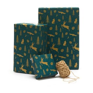 Secret forest recycled wrapping paper
