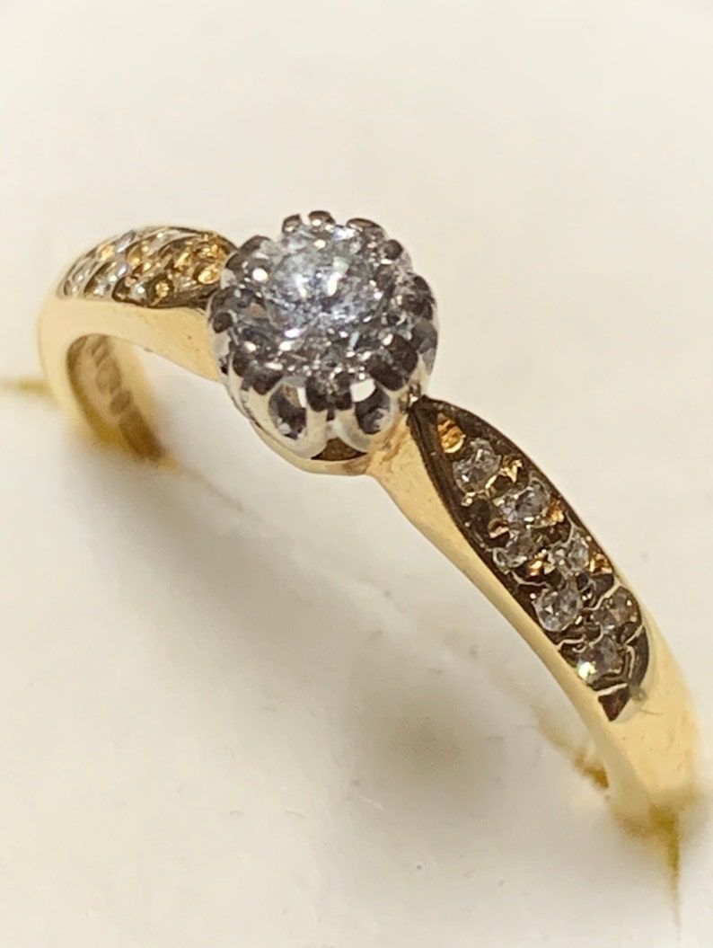 Gold and Diamond Engagement Ring