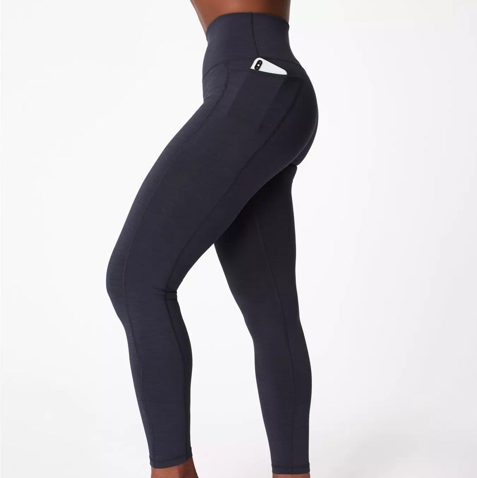 Lilgiuy Women Casual Solid Pocket Leggings Sports Nine-Point Yoga Pants 