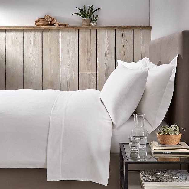 white company brushed cotton bedding