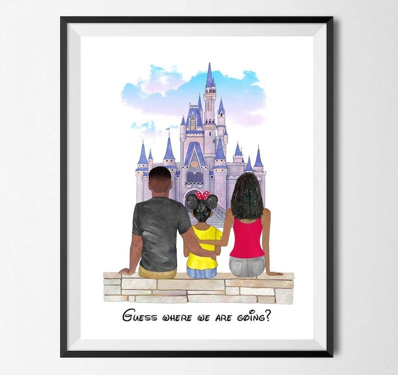 Friends Group Disney Castle-DIGITAL ONLY Custom Disney Lovers Print Personalised Disney Family Portrait Fathers Mothers Day Birthday Gift