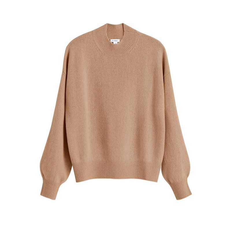 Recycled Cashmere Mock Neck Sweater