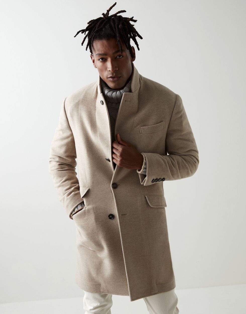 Water-Resistant Lightweight Cashmere Overcoat
