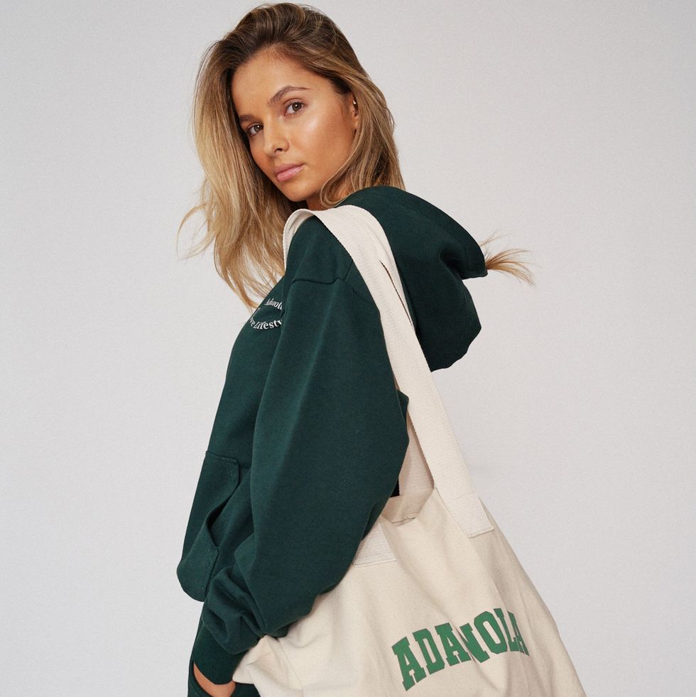帆布包推薦：Adanola Logo字樣棉帆布托特包