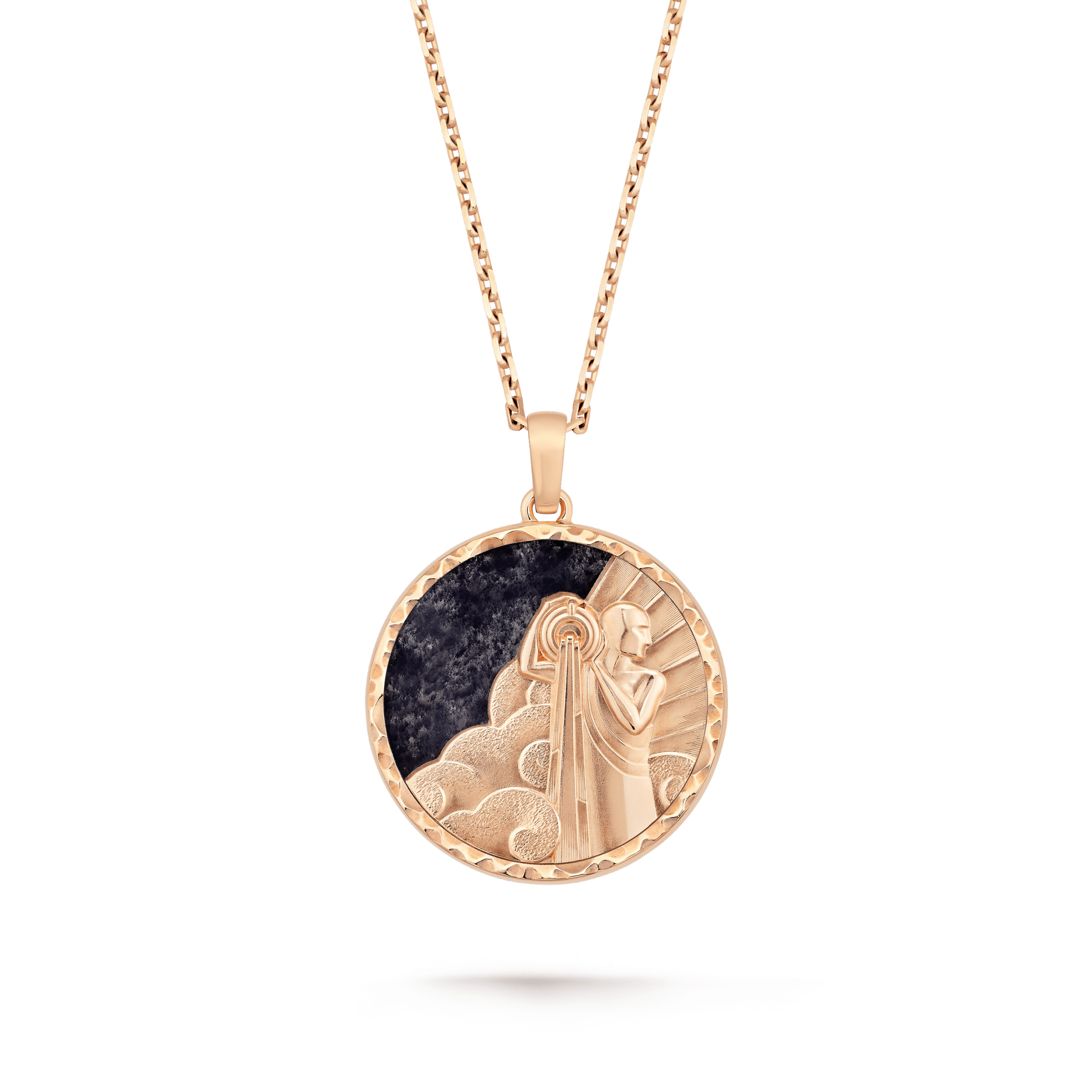 Zodiaque long necklace Aquarii (Aquarius) Rose gold, Aventurine