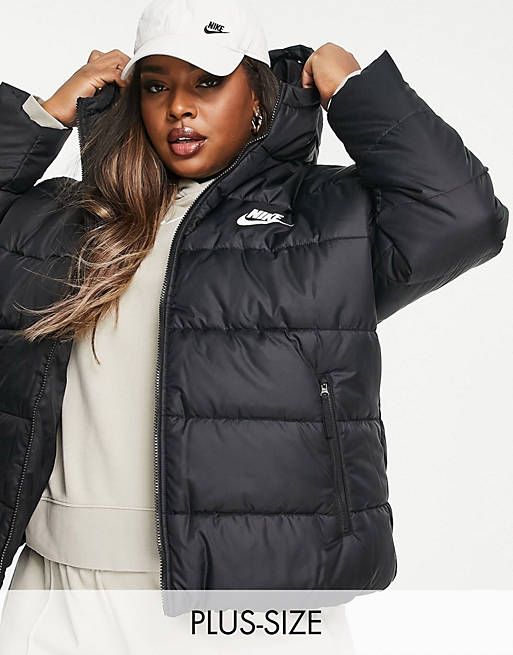 black padded coat with hood womens