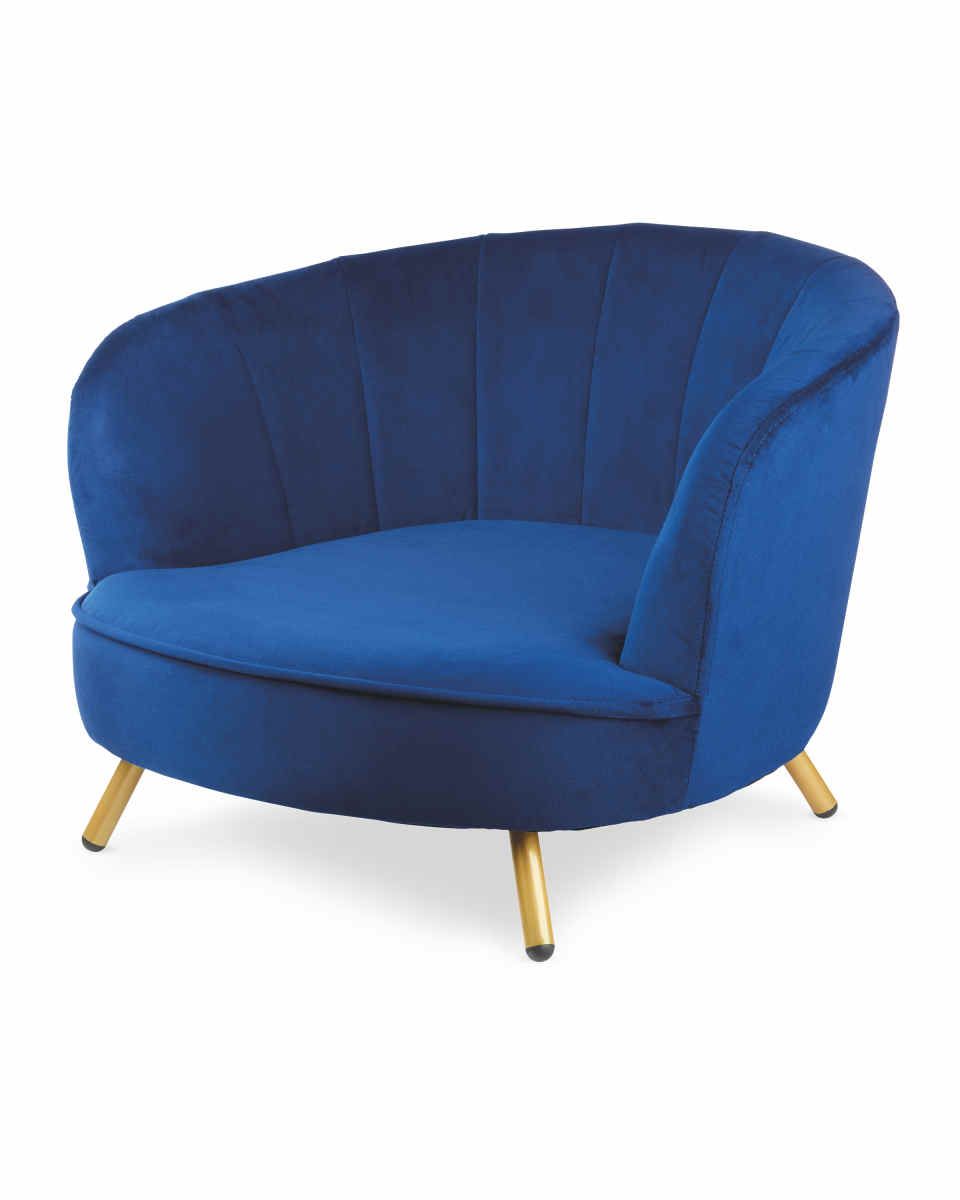 Blue velvet on sale chair aldi