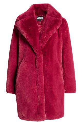 Apparis Stella Recycled Faux Fur Coat, Size XX-Small in Raspberry from Nordstrom