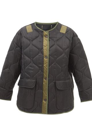 Oversized quilted tech fabric Teddy coat