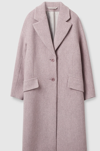 Single-breasted wool-blend coat