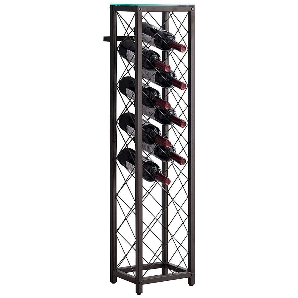 Asian Home Peacock Wine Bottle Holder Desktop Wine Rack Freestanding Countertop Bottle Holder for Wine Storage Metal 