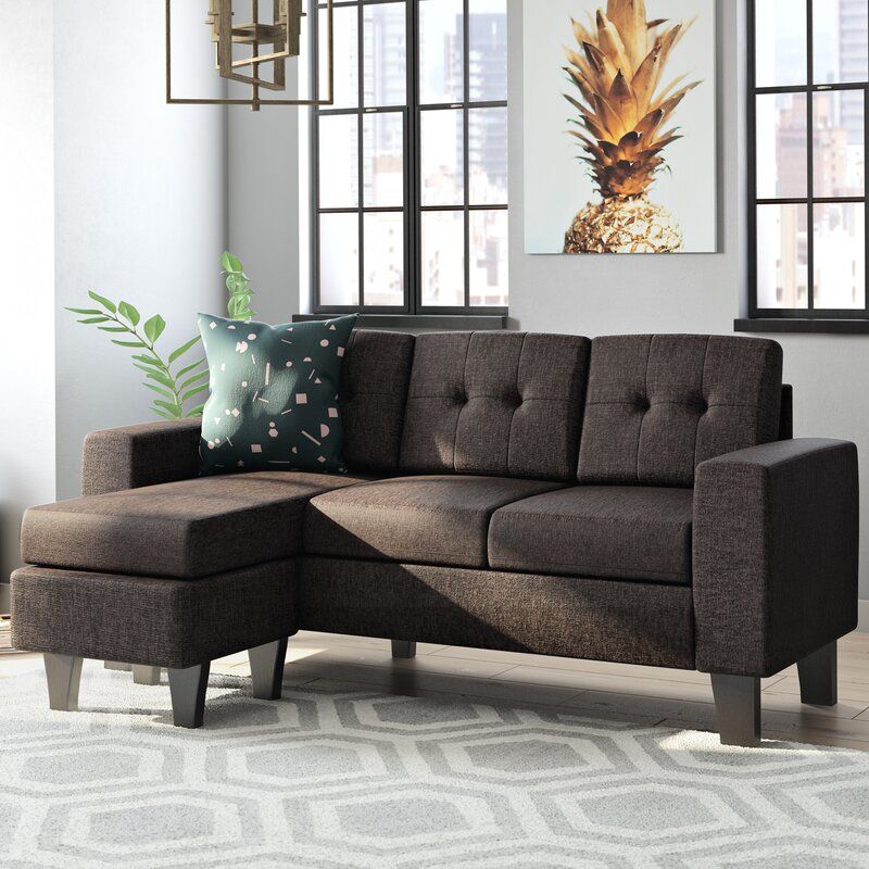 77" Wide Reversible Sofa & Chaise with Ottoman