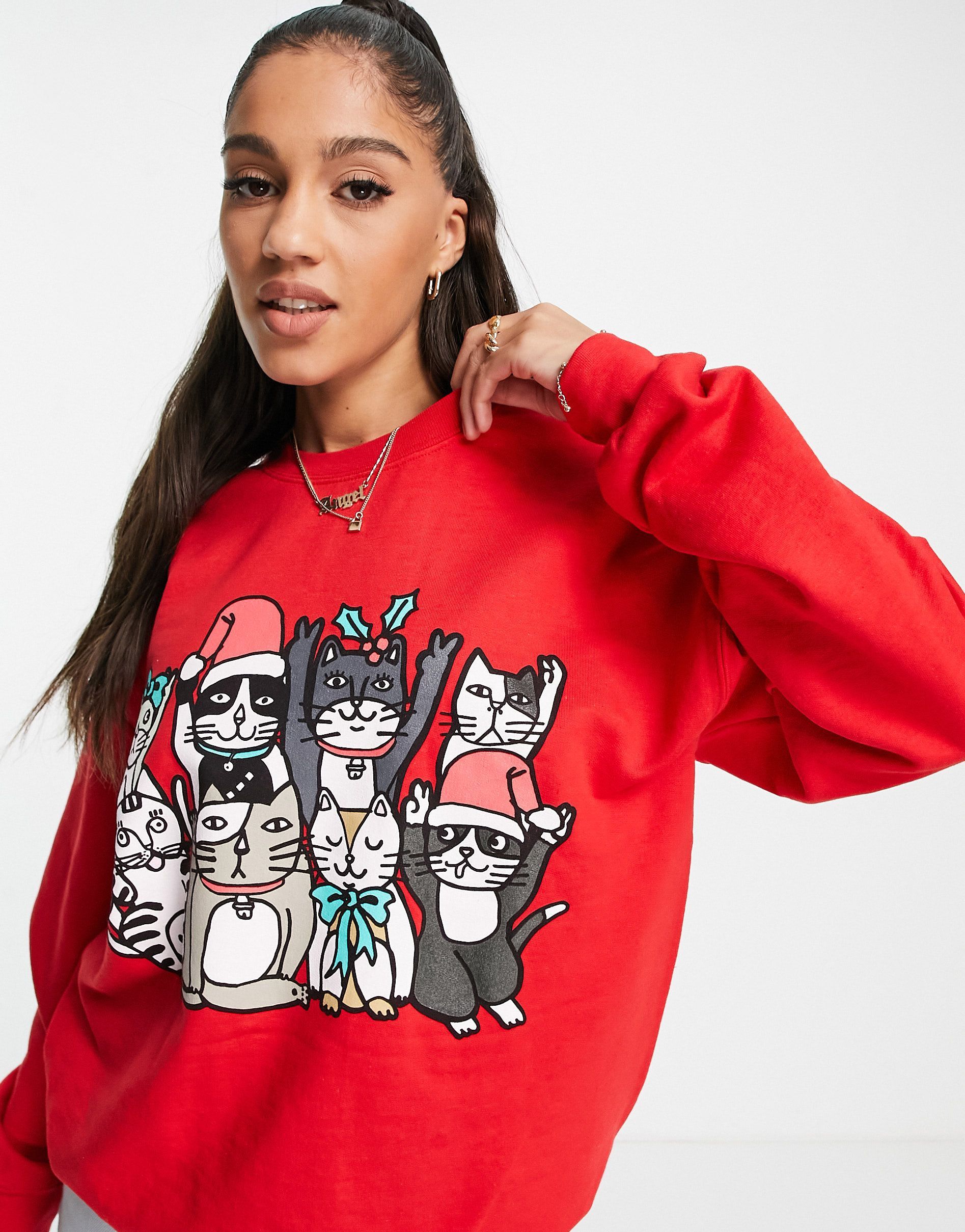 Ladies Christmas Jumper,Funny Graphic Reindeer Xmas Sweatshirt Crew Neck Long Sleeve Pullover Tops Blouse Christmas T Shirt for Women UK