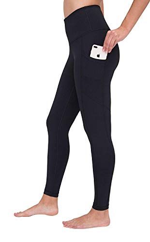 Tummy Control,Workout Running High Waist Yoga Pants with Pockets 4 Way Stretch Mesh Leggings for Women 
