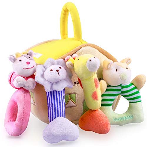 Plush Baby Soft Rattle Toys, Farm Stuffed Animal Set