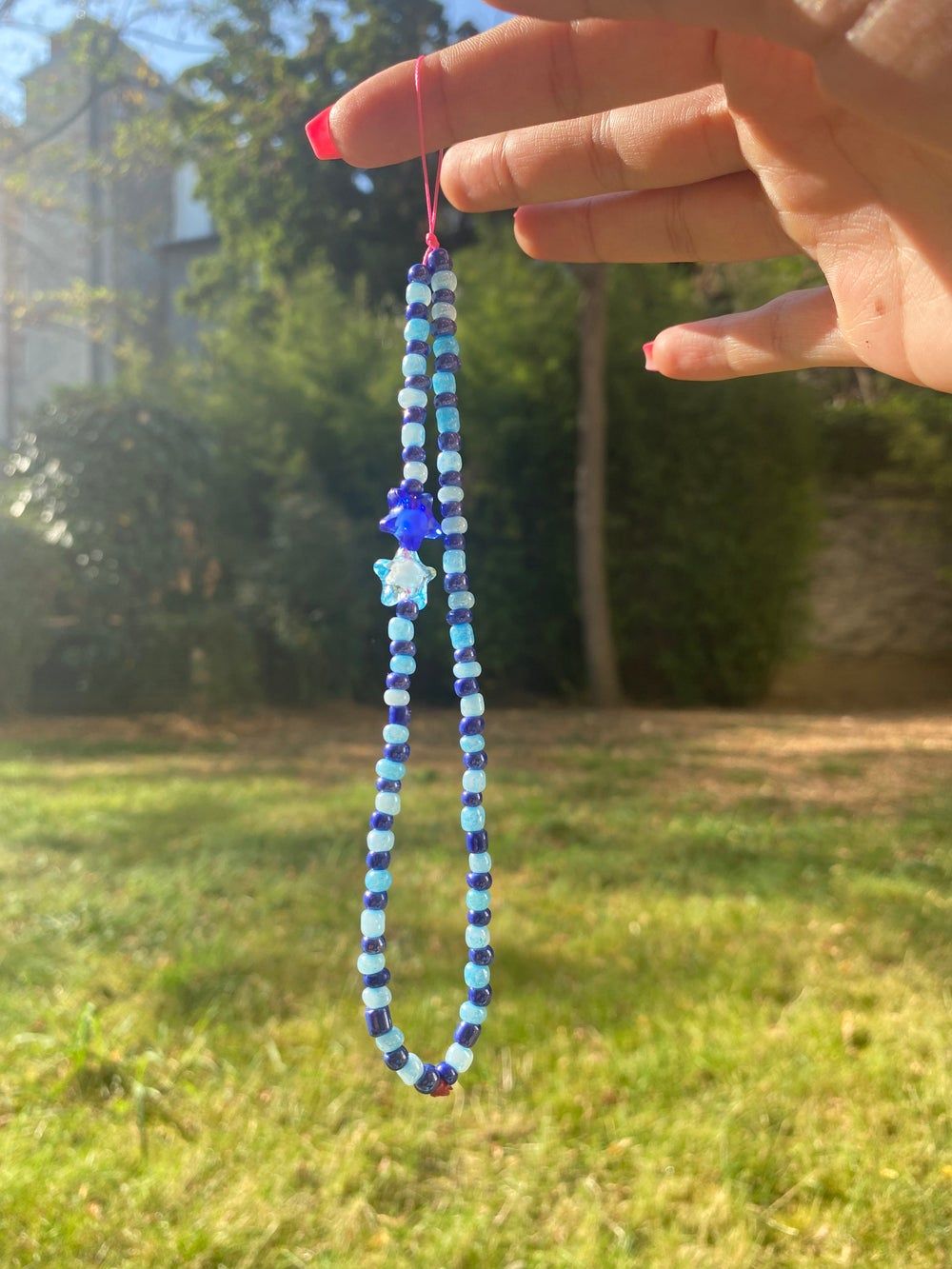 CHUXI Beaded Phone Lanyard Wrist Strap Colorful Beaded Phone Charm Flower Star Color Beaded Phone Chain Strap for Women Girls 