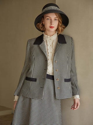 Halima Houndstooth Blazer