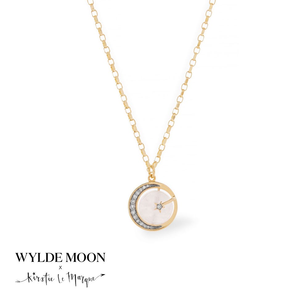 WYLDE MOON Diamond & Spinning Moonstone Necklace