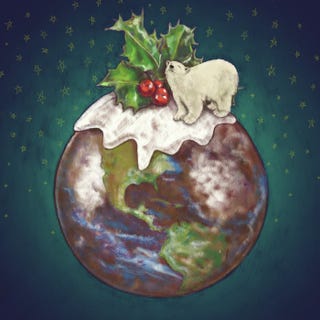 Earth Pudding Charity Christmas E-card, Friends of the Earth UK