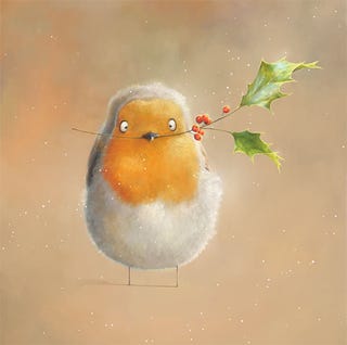 NAS Robin with Holly Charity Christmas Cards, Charity Card Shop, £4.25