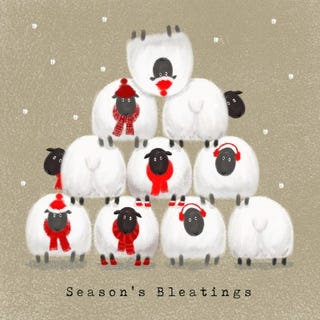 Christmas Sheep Charity Christmas Cards, Alzheimer's Society, £3.99