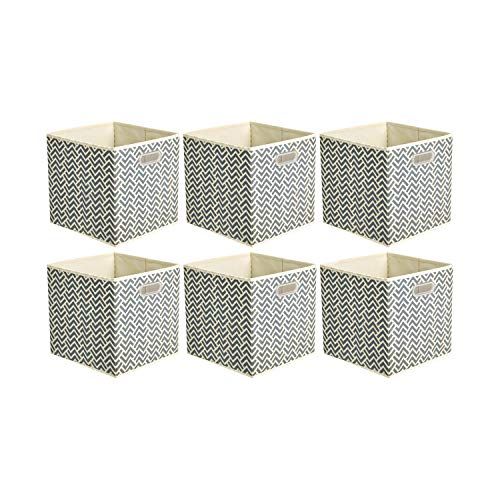 Collapsible Fabric Storage Cubes with Oval Grommets, 6-Pack