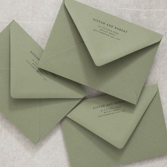 Sage Green Envelopes — Set of 10