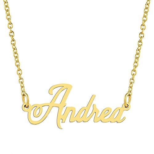 Custom 18K Gold Plated Name Pendant Necklace