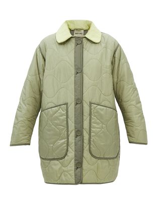 Quilted technical fabric coat