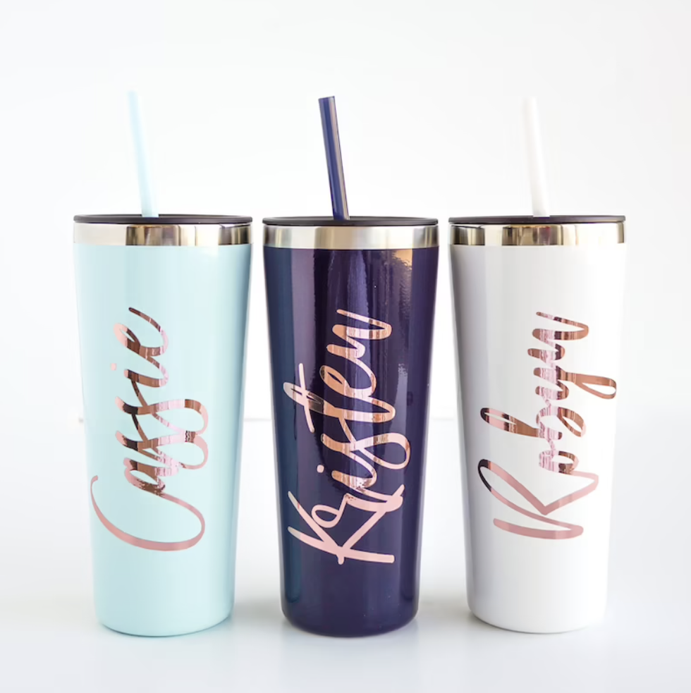 Personalized Tall Tumblers with Straws