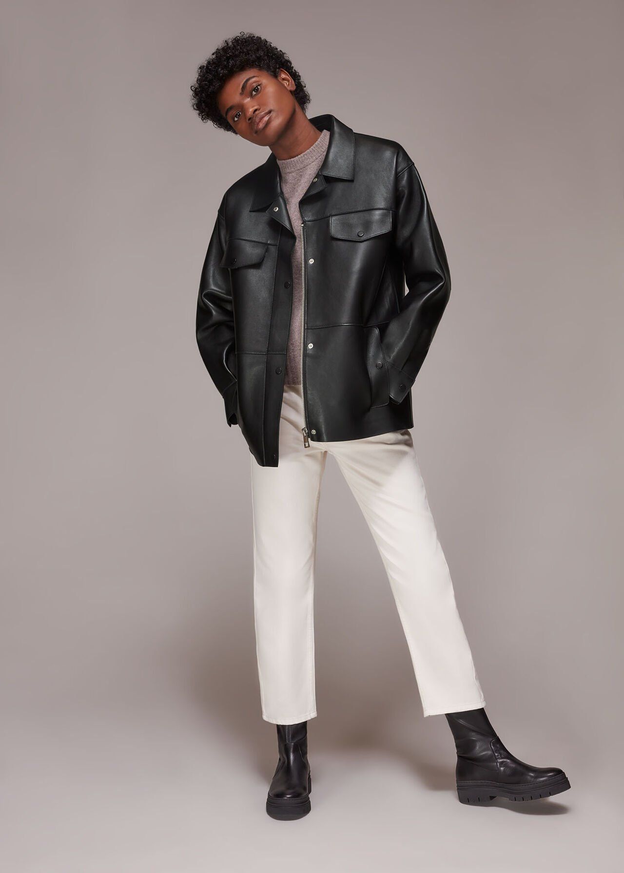 Buy Black, Leather Biker Jacket for men (S) at Amazon.in