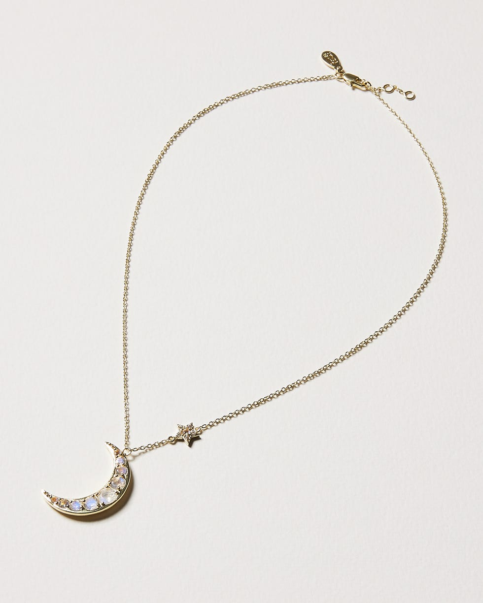 Equinox Moonstone & Star Gold Plated Pendant Necklace