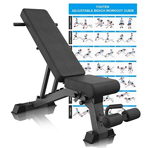 Birtech Dumbbell Bench Adjustable Full Body Exercise Weight Bench Fitness Workout Bench for Gym Home with 6 Back Position Two Exercise Band