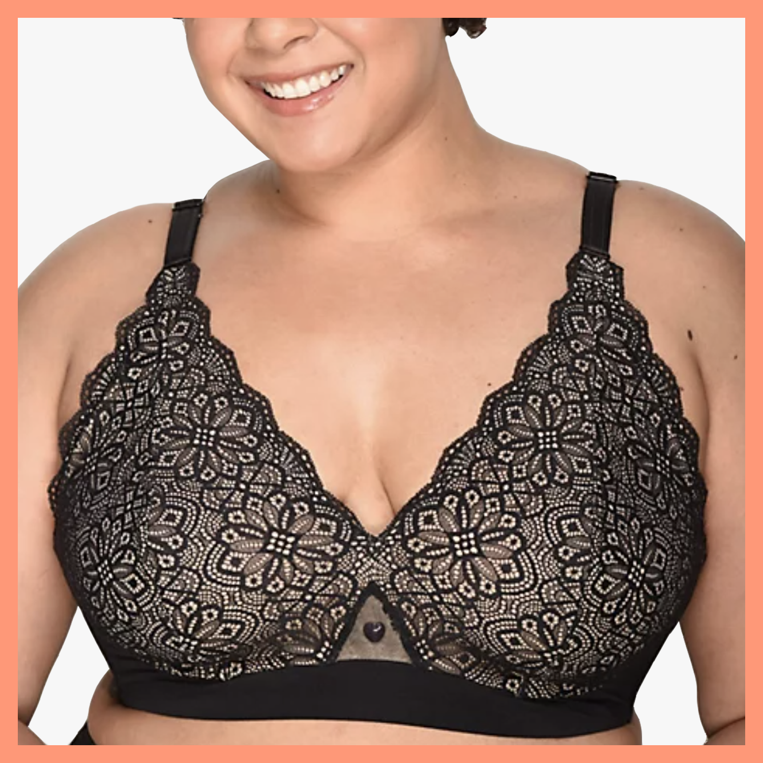 Lace Unlined Bra with Gemstone