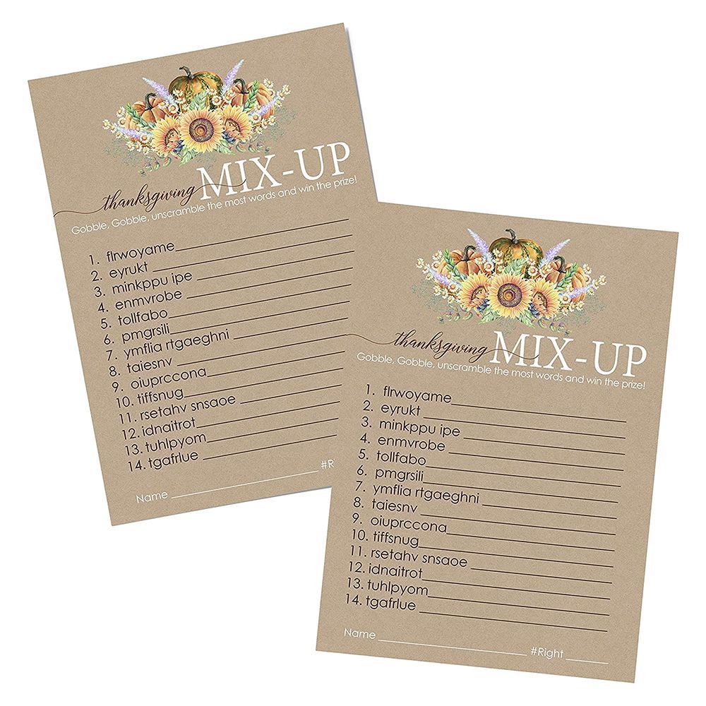 Thanksgiving Mix-Up Party Game Pack (25-Pack)