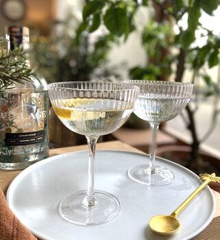 Set Of Two Gold Rimmed Cocktail Glasses - The Forest & Co.