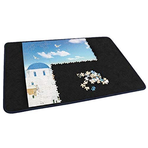 Non-Slip Flannelette Surface 1000 Pieces Puzzle Board with 2 Trays Work Area 23 x 32 Use for Complete The Puzzles and Storage 