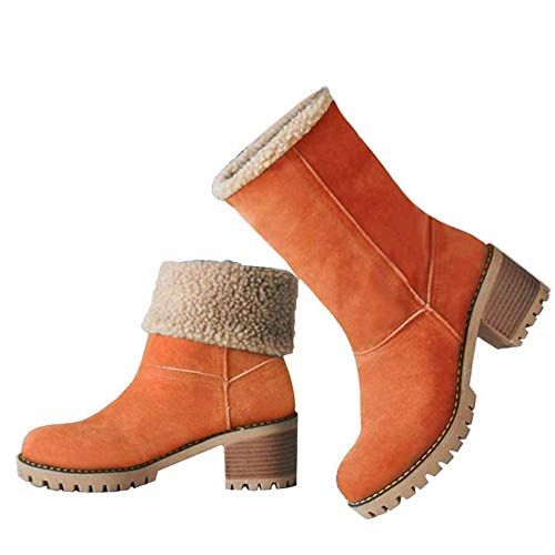 Generic Autumn Winter Woman Boots Women Shoes Ladies Thick Heeled Ankle  Boots Women High Heel Platform Rubber Shoes Snow Boots(#Orange) | Jumia  Nigeria