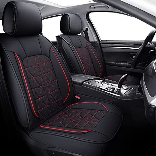 Deluxe PU Leather Front & Rear Car Seat Cover 5 Seats SUV Cushions