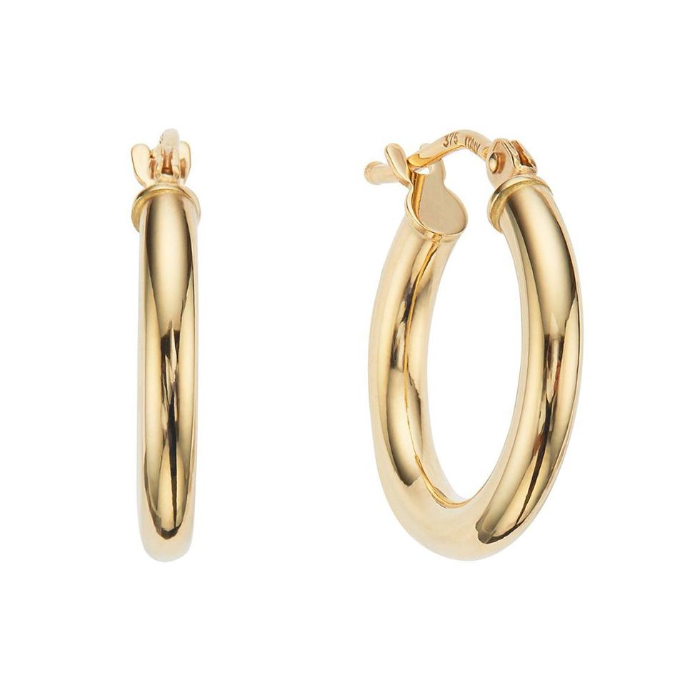 Solid Gold Small Rounded Hoop Earrings