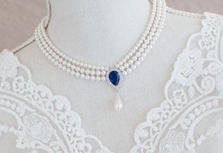 Vintage Sapphire and Pearl Necklace