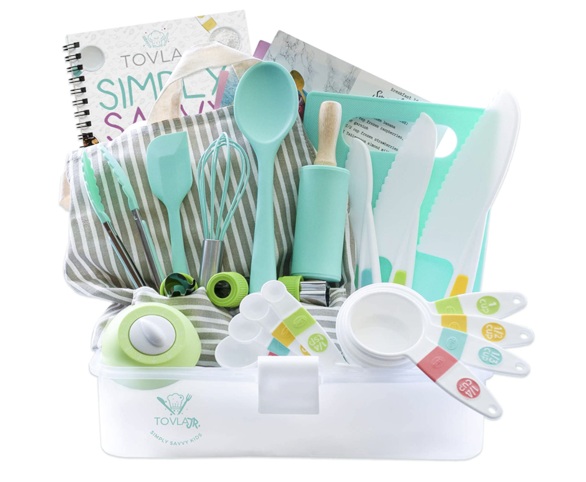 Boys and Toddlers. Keff Creations Complete Kids Cooking and Baking Set Complete Kit with Real Kids Cooking Utensils and Kitchen Accessories Ultimate Culinary Kit for Junior Chef Girls 
