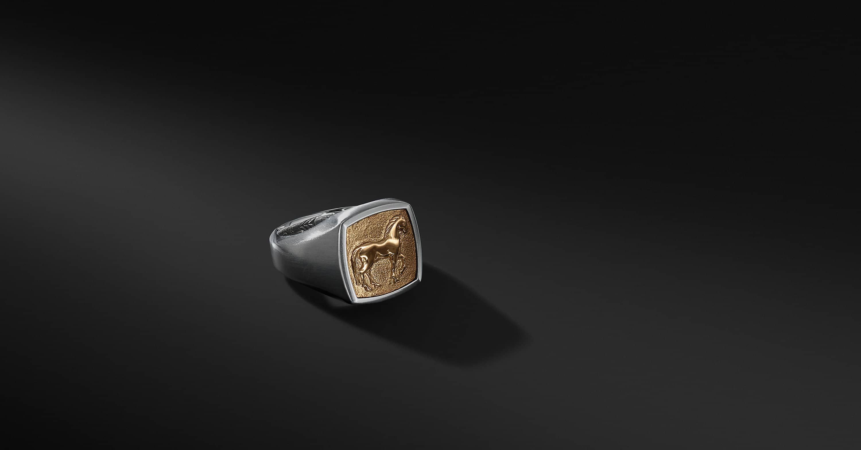 Petrvs Horse Pinky Ring with 18K Gold