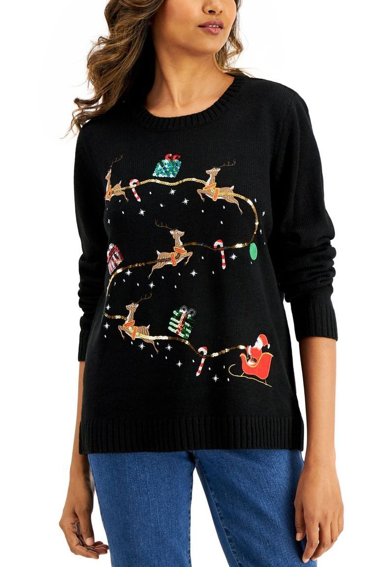 macy's ugly christmas sweater womens