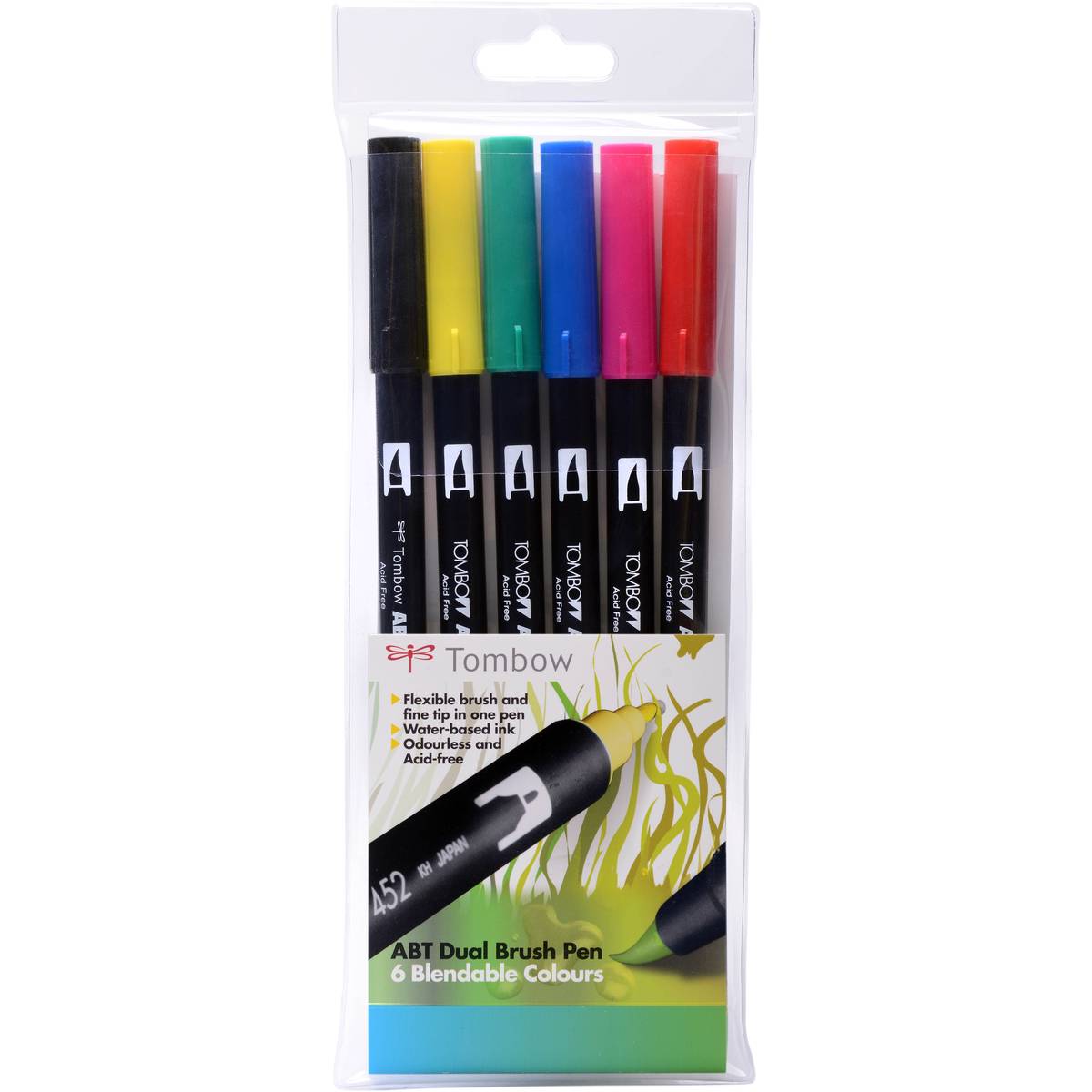 Tombow Primary Abt Dual Brush Pens 6 Pack